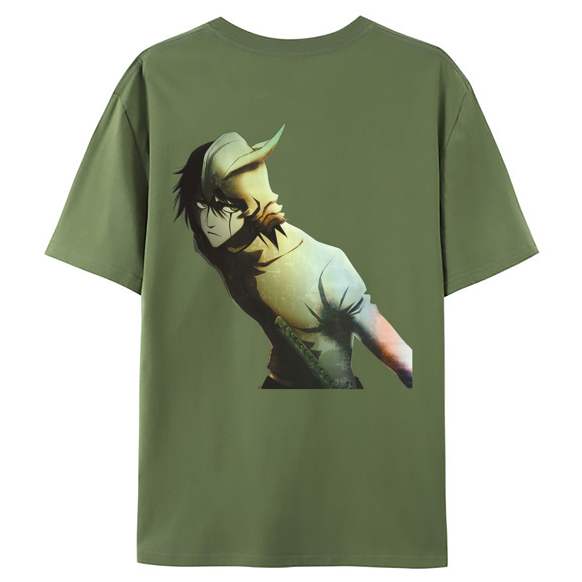 （画像用） ブリーチ ウルキオラ·シファー BLEACH Ulquiorra cifer 綿100％ メンズ半袖Tシャツ（バックプリント） 通気性